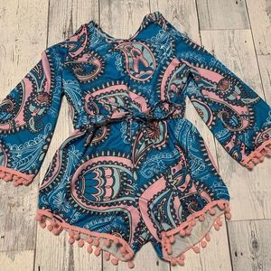 BMG Blue/Pink Boho Romper